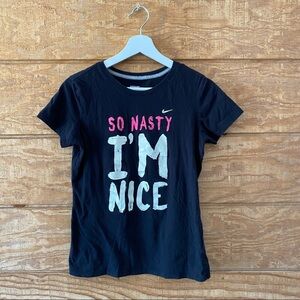 Nike Slim Fit So Nasty I'm Nice Women's Graphic T-Shirt (Size Medium)